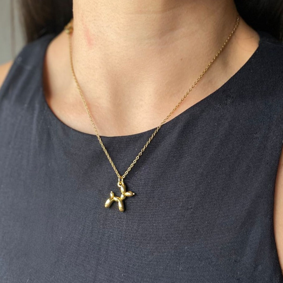 JIMENA - Gold Plated Balloon Dog Necklace
