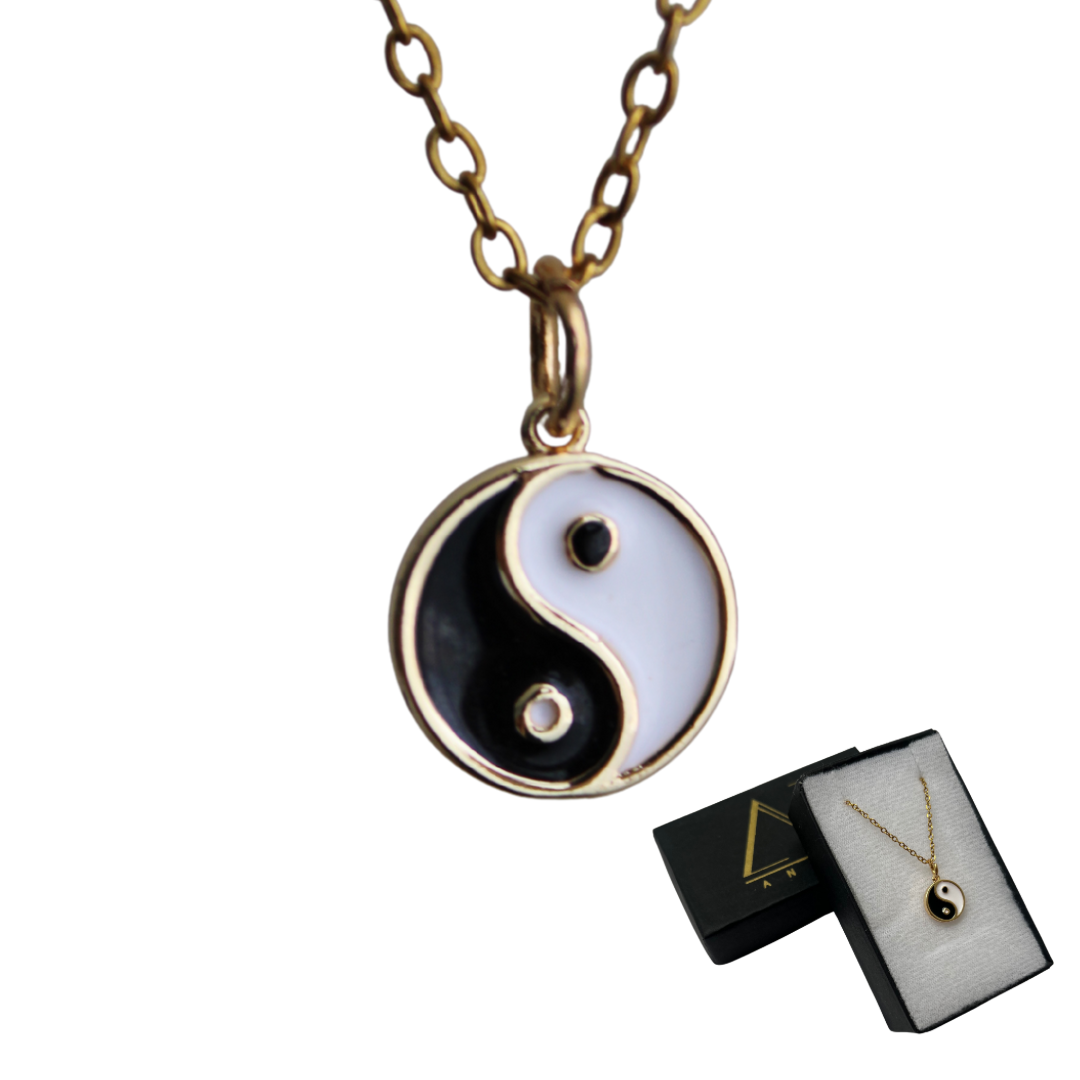 MIRSHA - Collar Yin y Yang Chapa de Oro