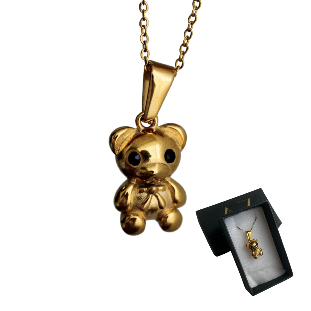 ZOE- COLLAR TEDDY BEAR ACERO INOXIDABLE