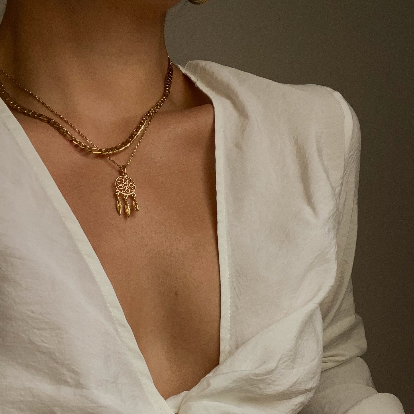 PATRICIA - Gold Plated Dream Catcher Necklace