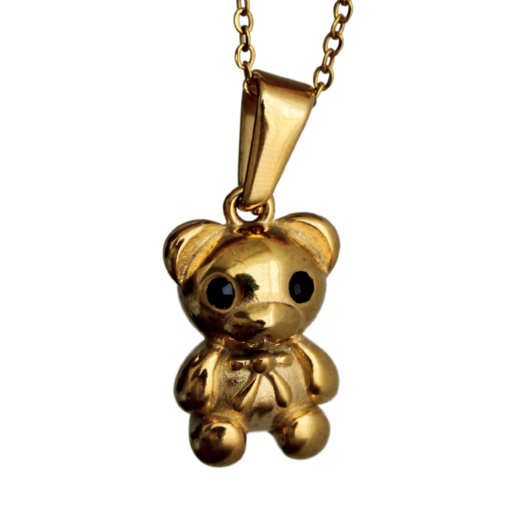 ZOE- COLLAR TEDDY BEAR ACERO INOXIDABLE