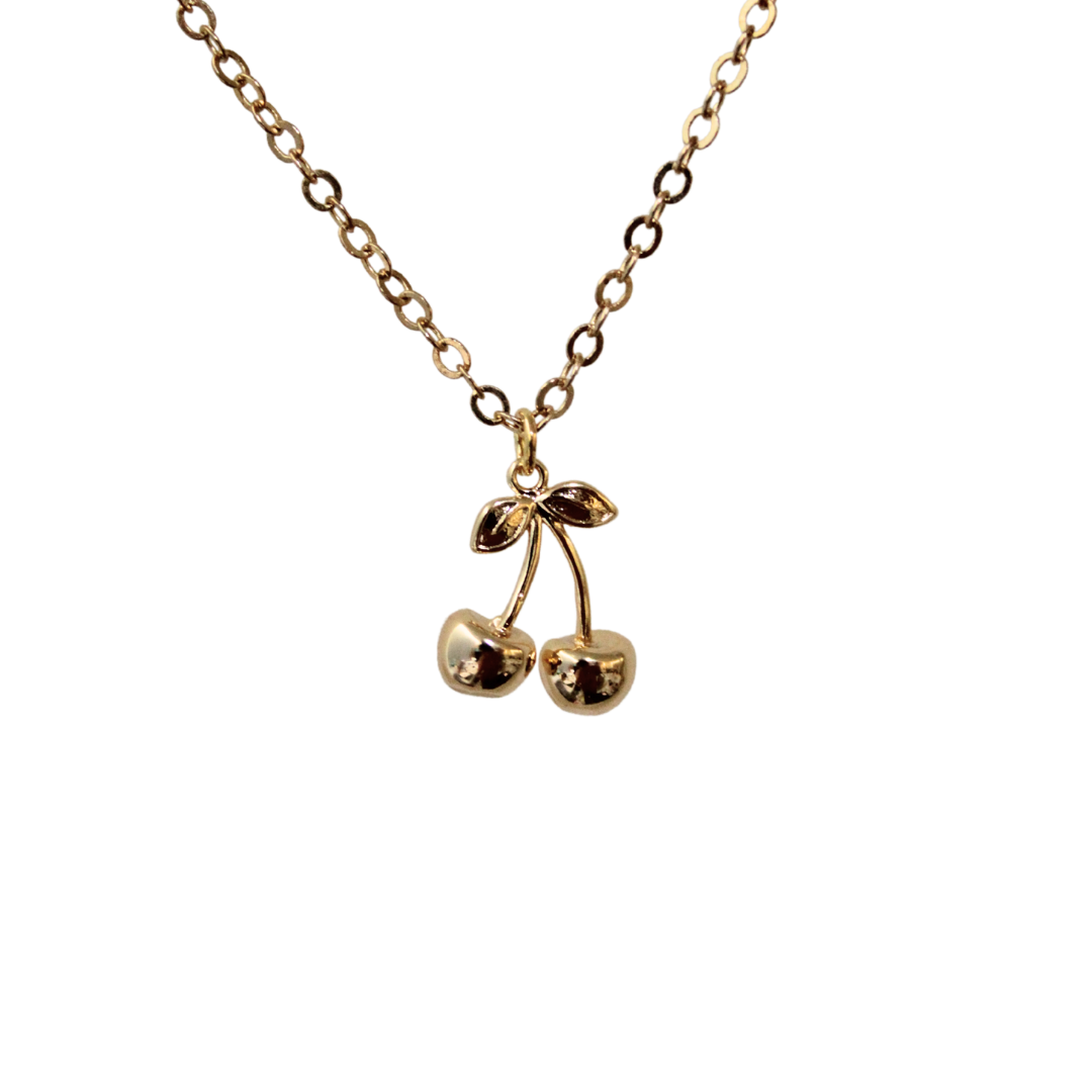 SHERRYL- COLLAR CEREZA CHAPA DE ORO