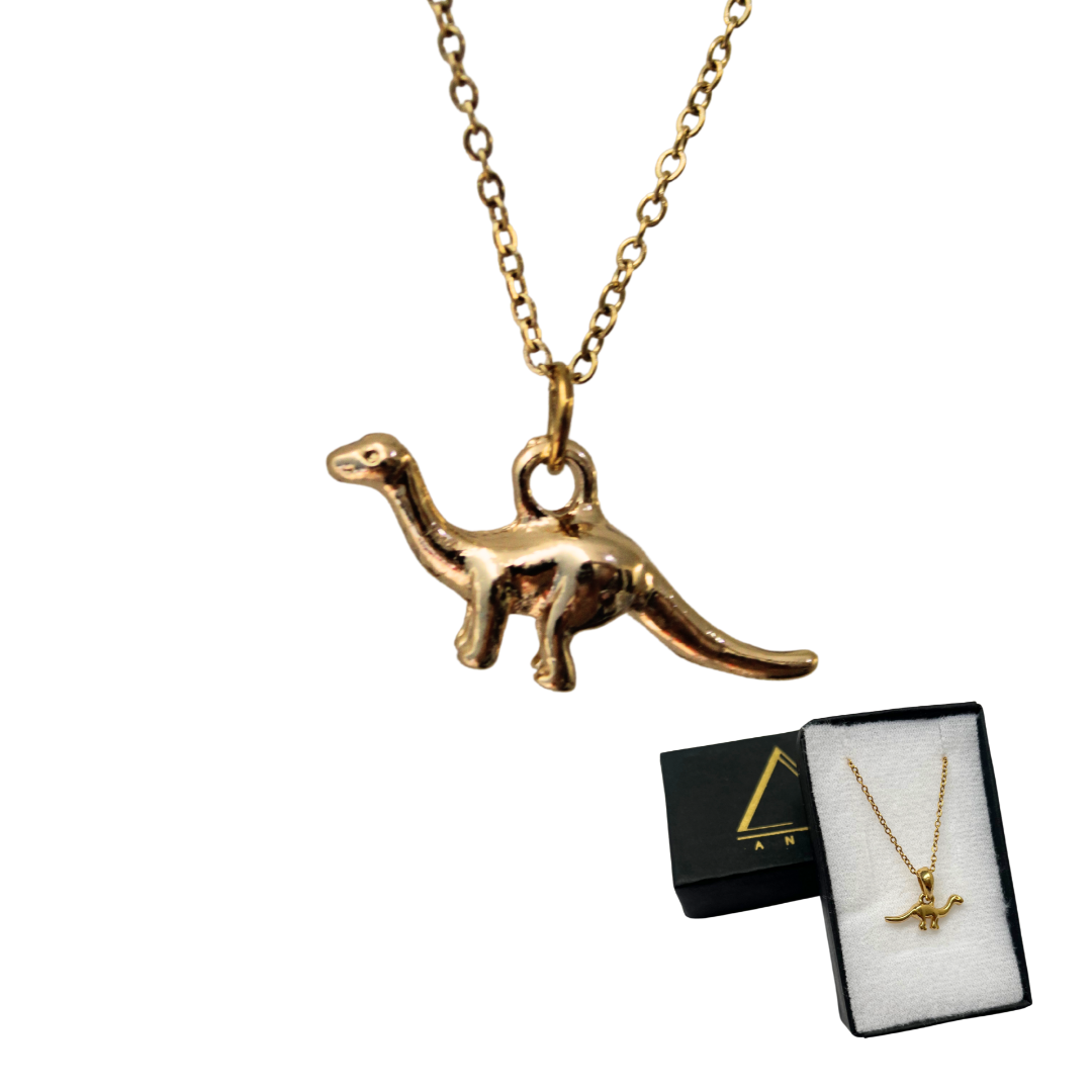 DINORA- COLLAR DINOSAURIOS CHAPA DE ORO