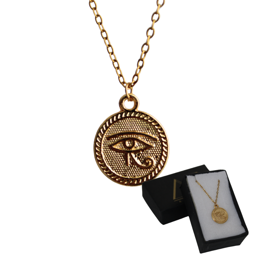 PILAR - EGYPTIAN EYE HORUS NECKLACE GOLD PLATE