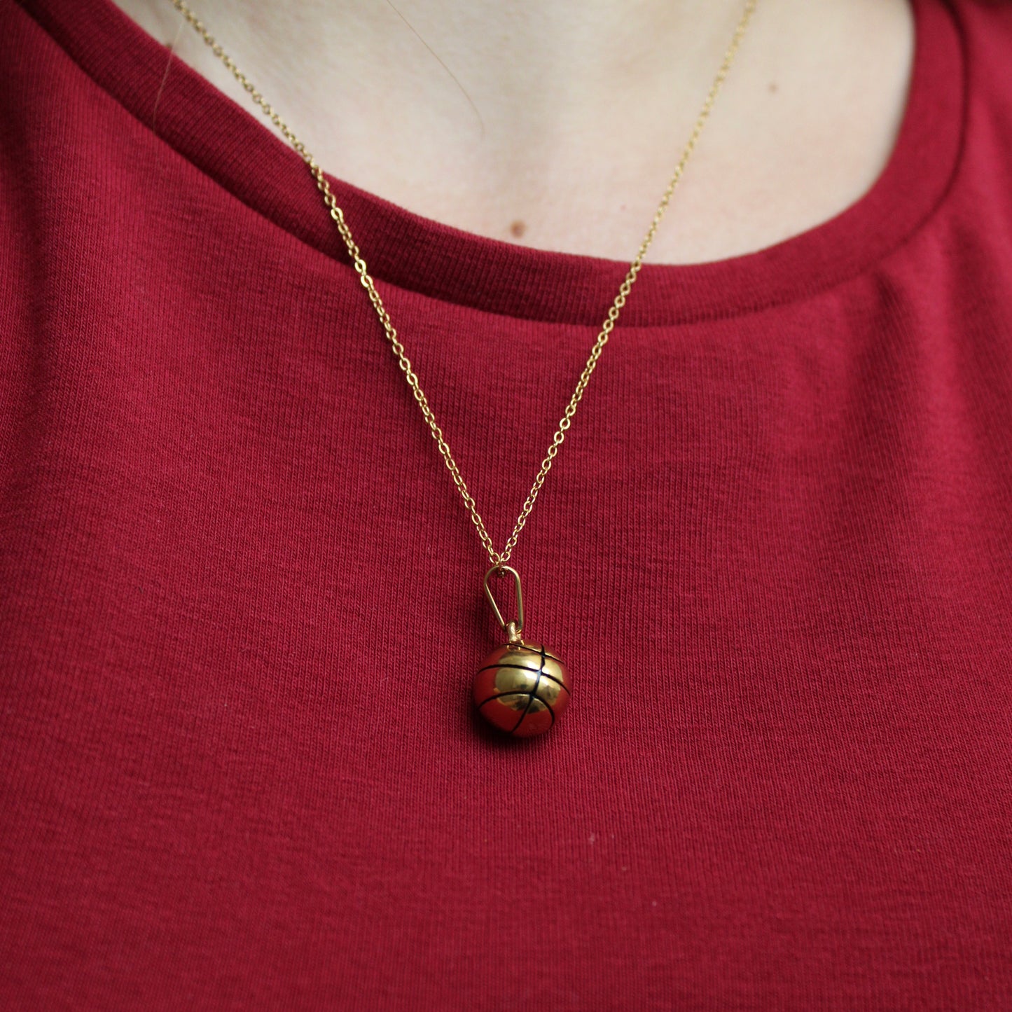 TINA - COLLAR BALON BASQUETBOL ACERO INOXIDABLE