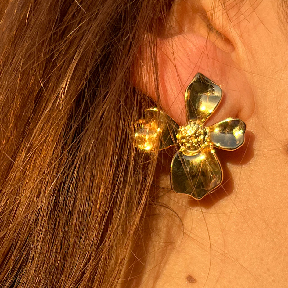 VALENTINA - ARETES FLORES ACERO INOXIDABLE