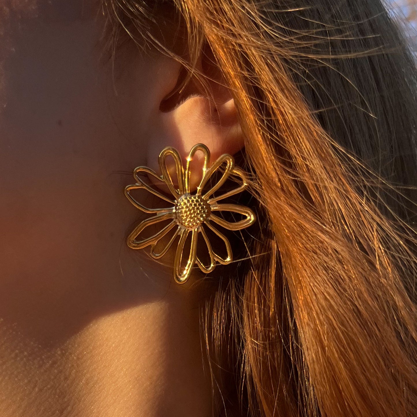 SUSANA - ARETES GIRASOL ACERO INOXIDABLE
