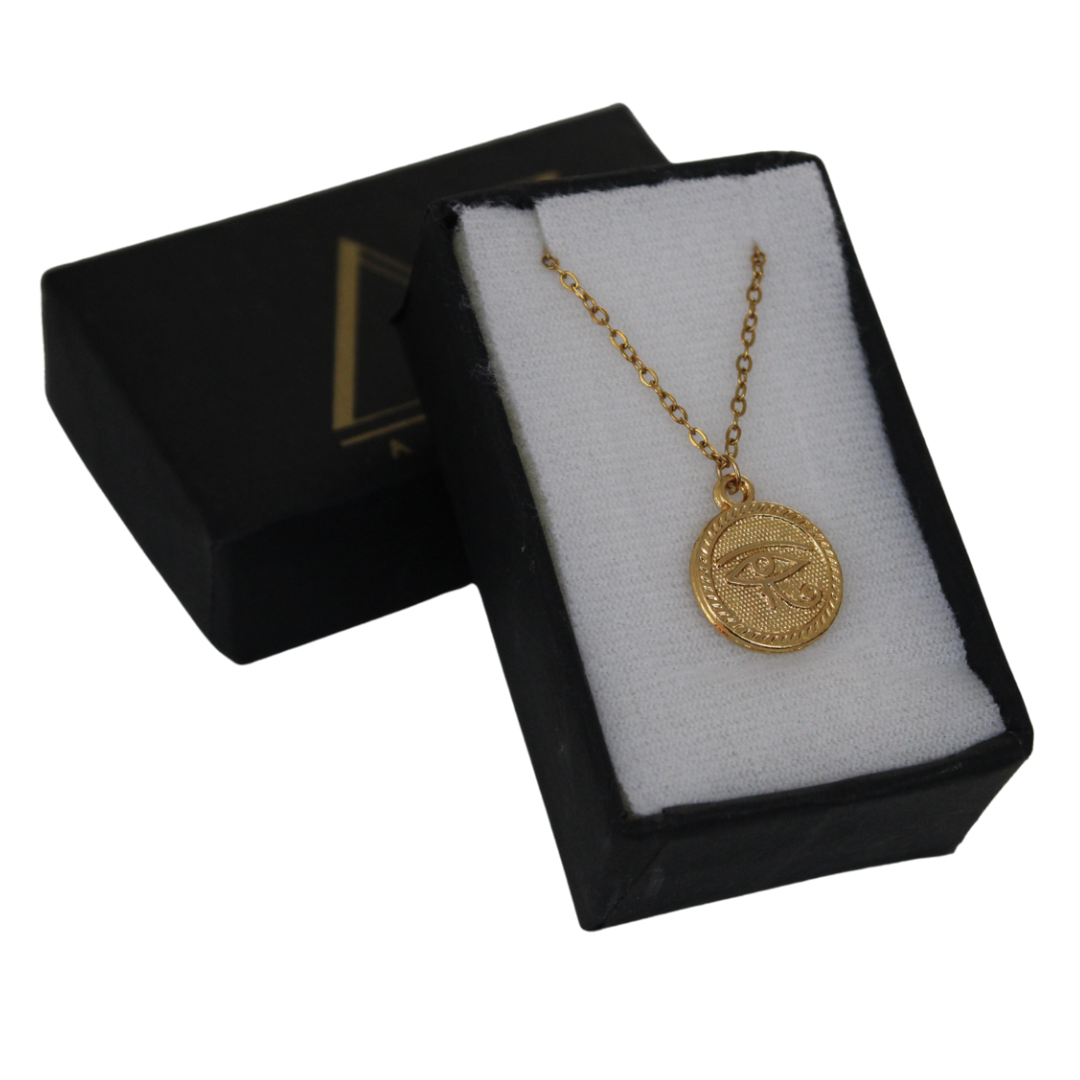 PILAR - EGYPTIAN EYE HORUS NECKLACE GOLD PLATE