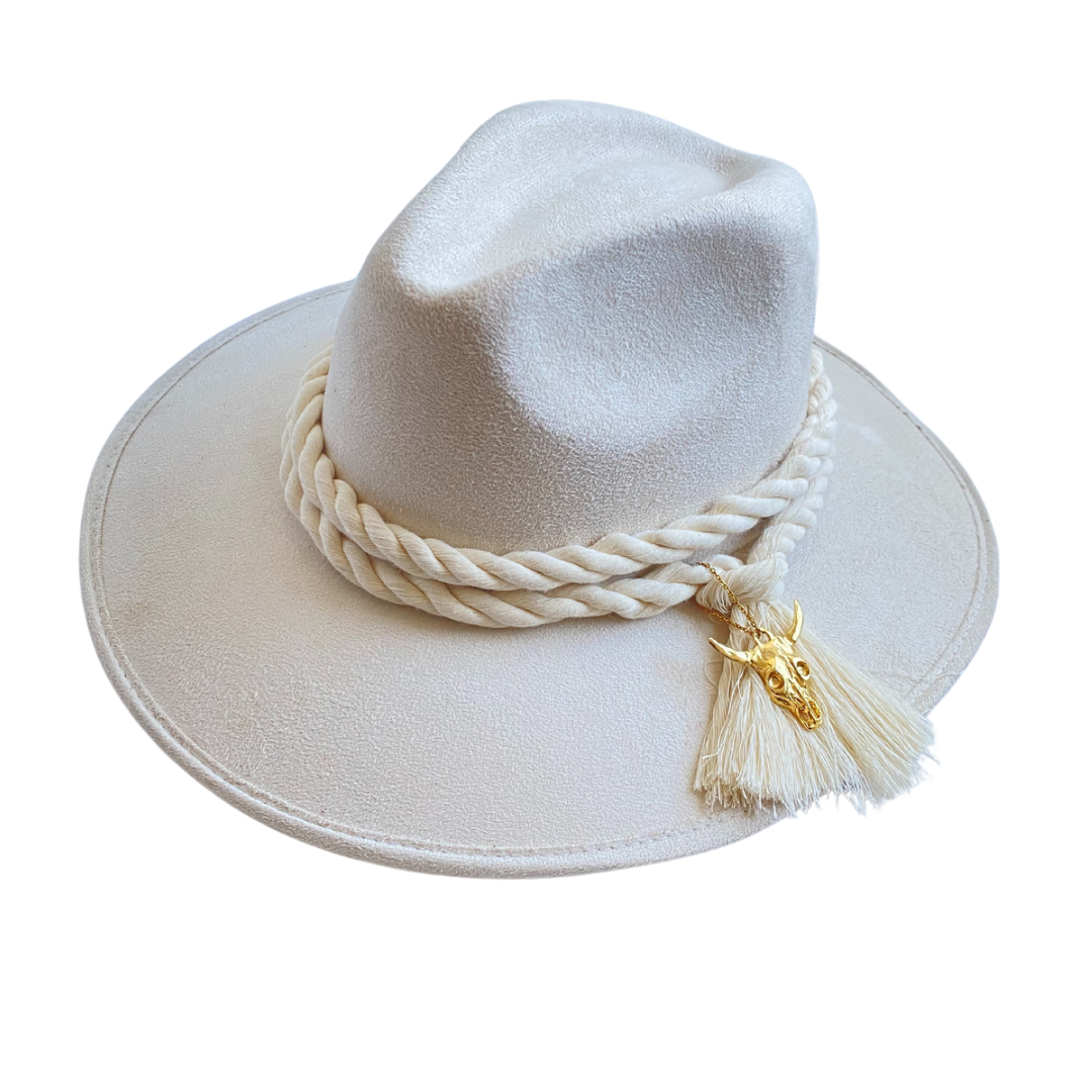 TOLEDO - Sombrero indiana explorer gamuza toro y cuerda