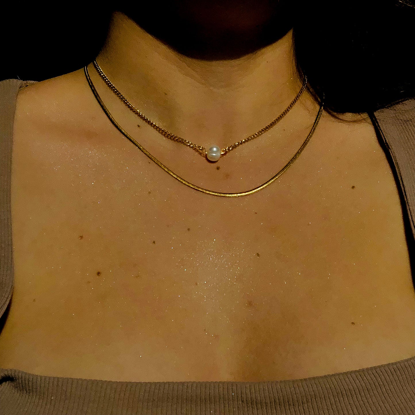 SARAHI - Choker Perla de Rio Acero Inoxidable