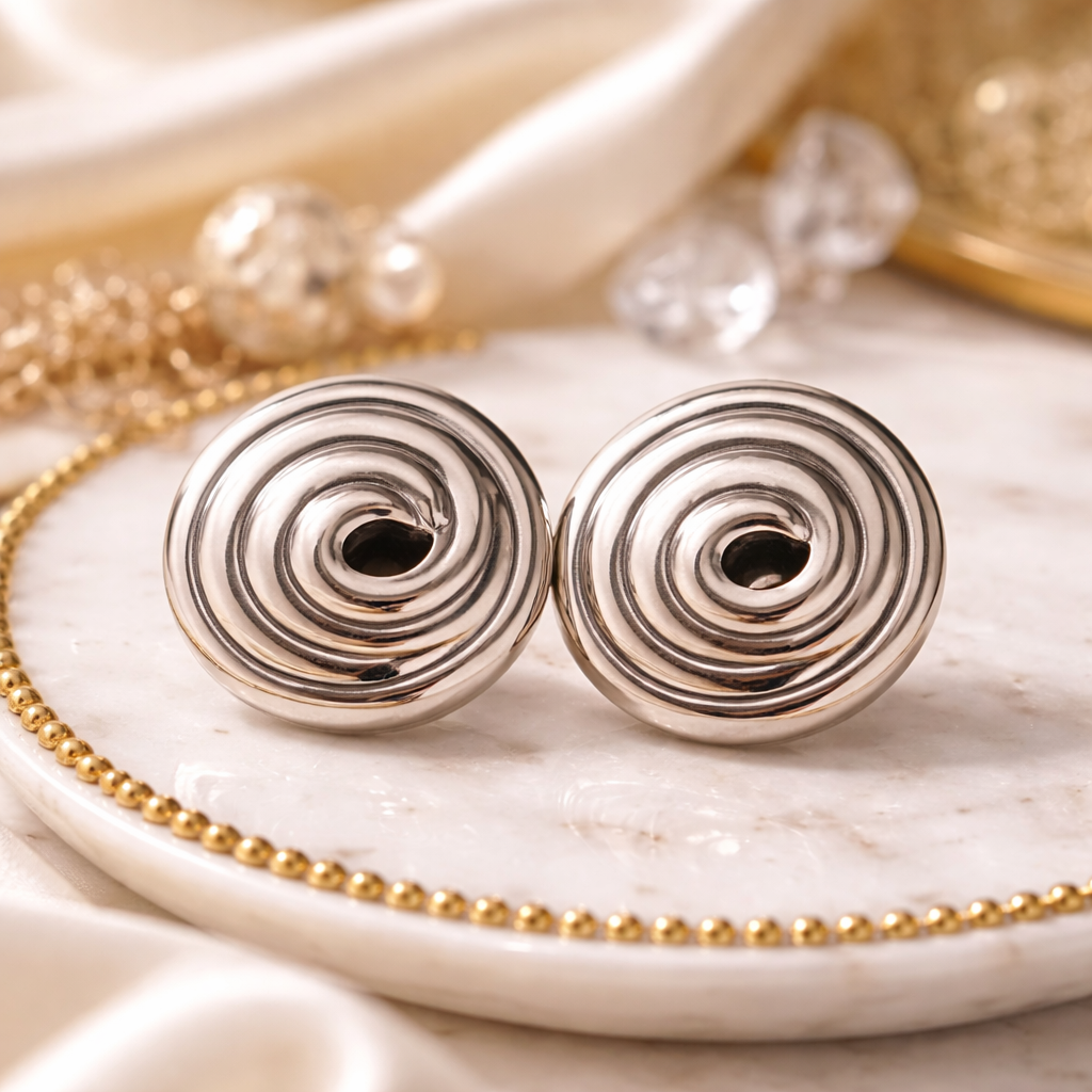 DAYANA - Aretes caracol acero inoxidable