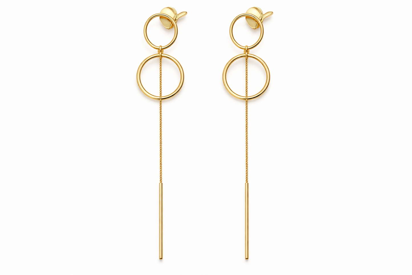 MONICA - Aretes Largos acero inoxidable