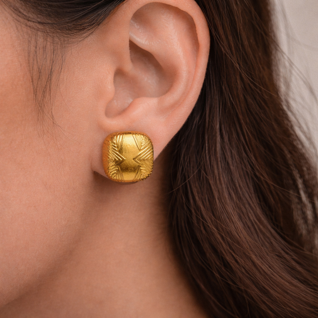 ALEXA - ARETES CUADRADOS CHICOS ACERO INOXIDABLE