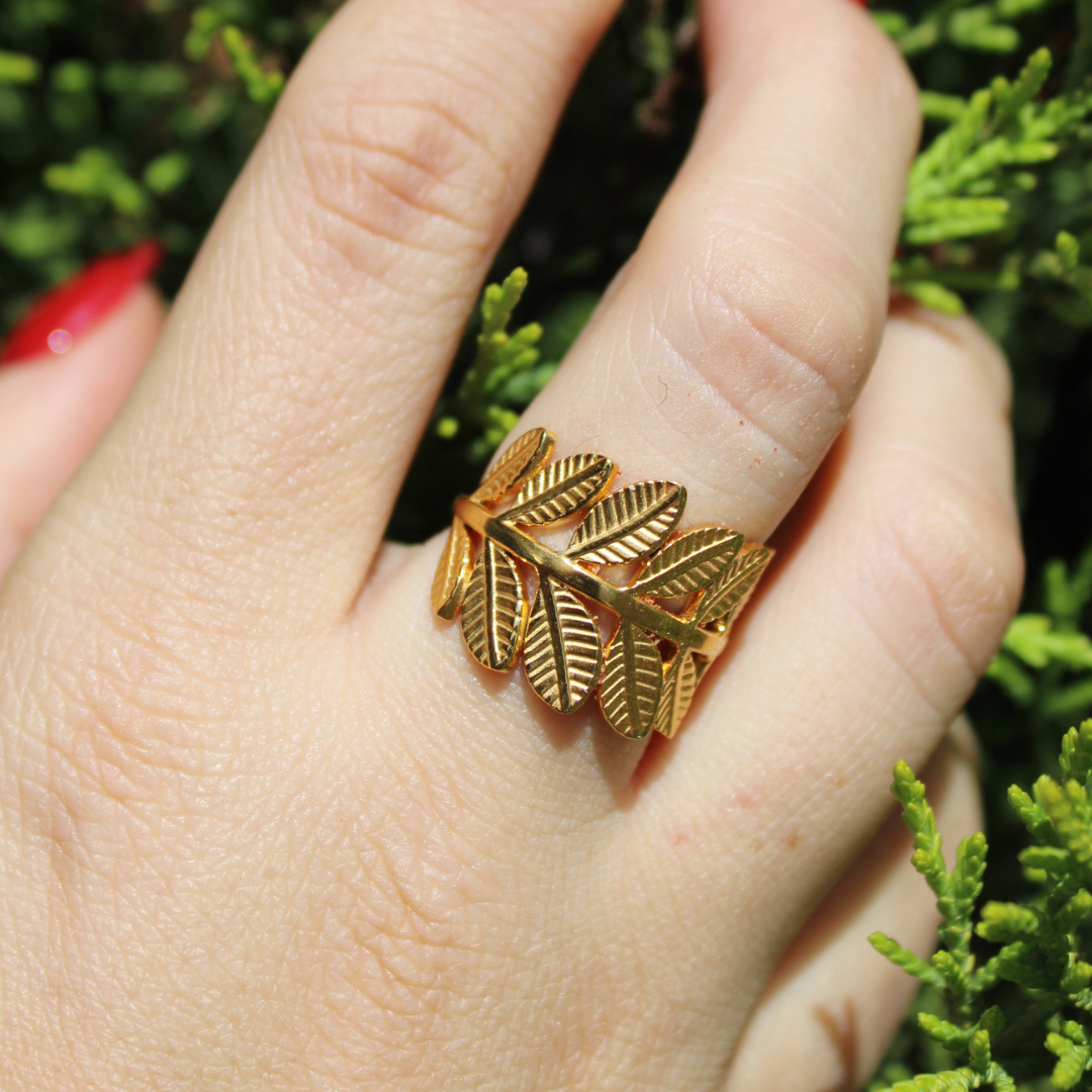 - Anillo hojas acero inoxidable ajustable