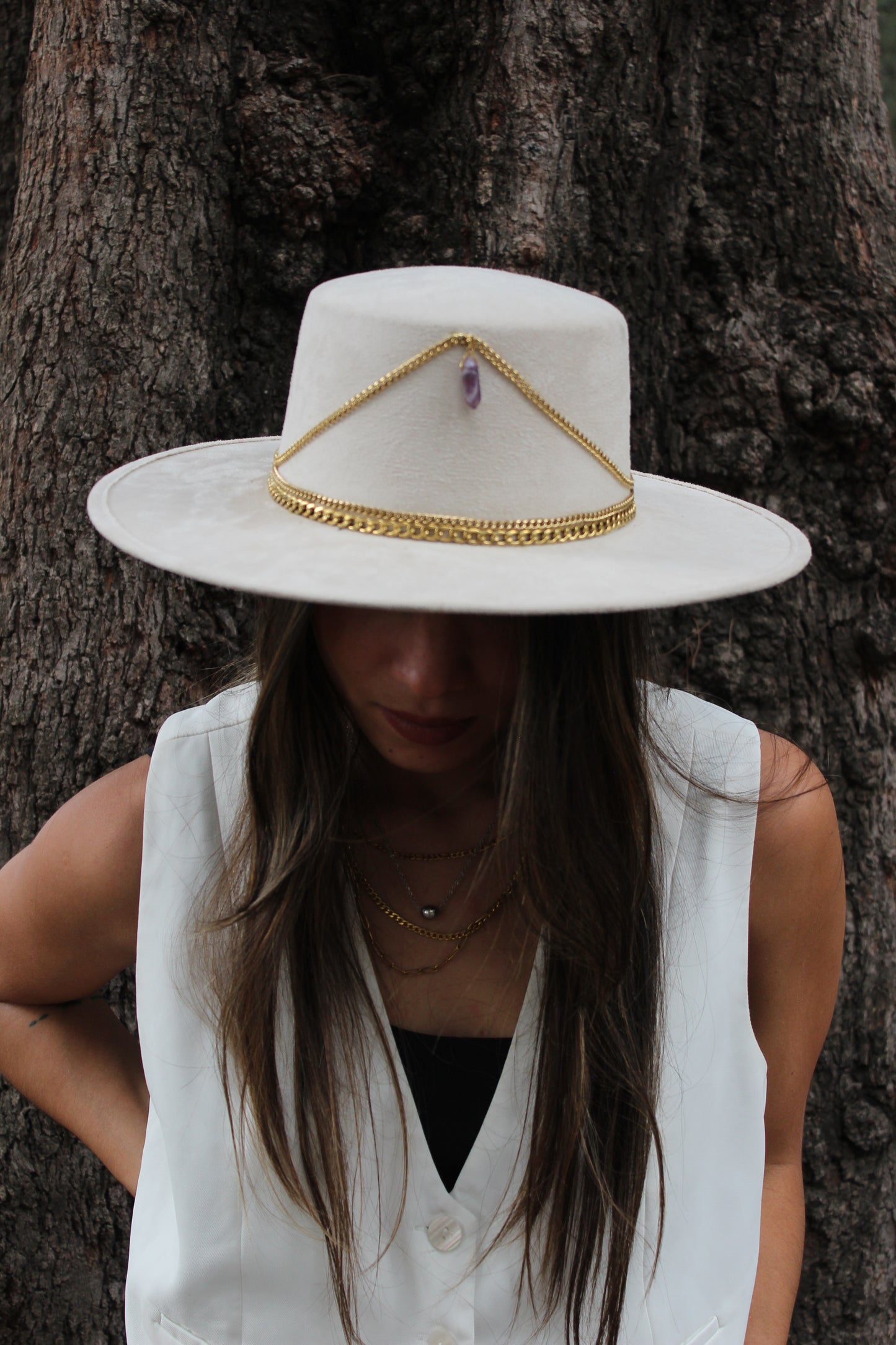 VALENCIA - Sombrero cordobés con cuarzo gamuza