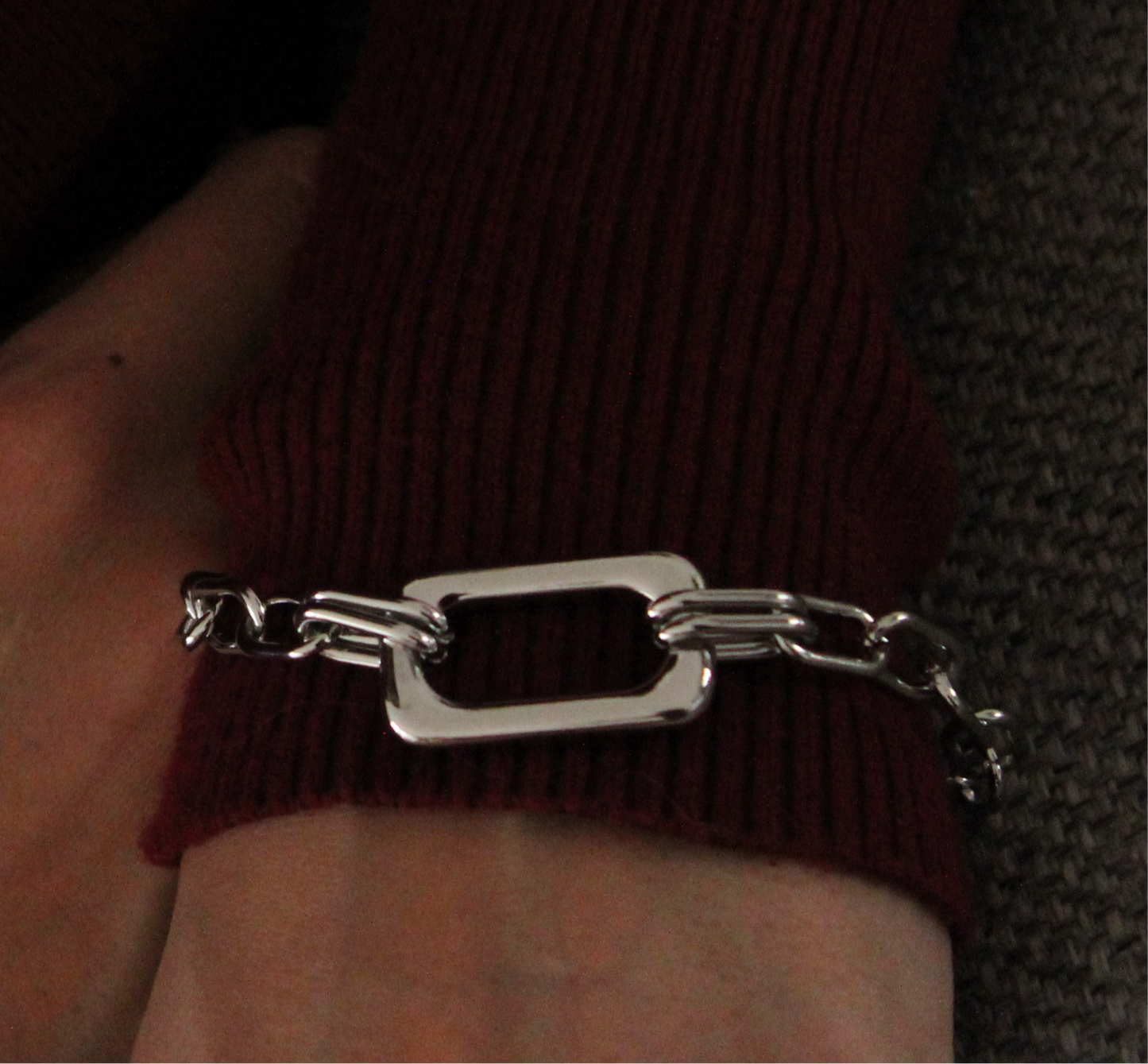 EDNA - PULSERA GRUESA CUADRADA ACERO INOXIDABLE