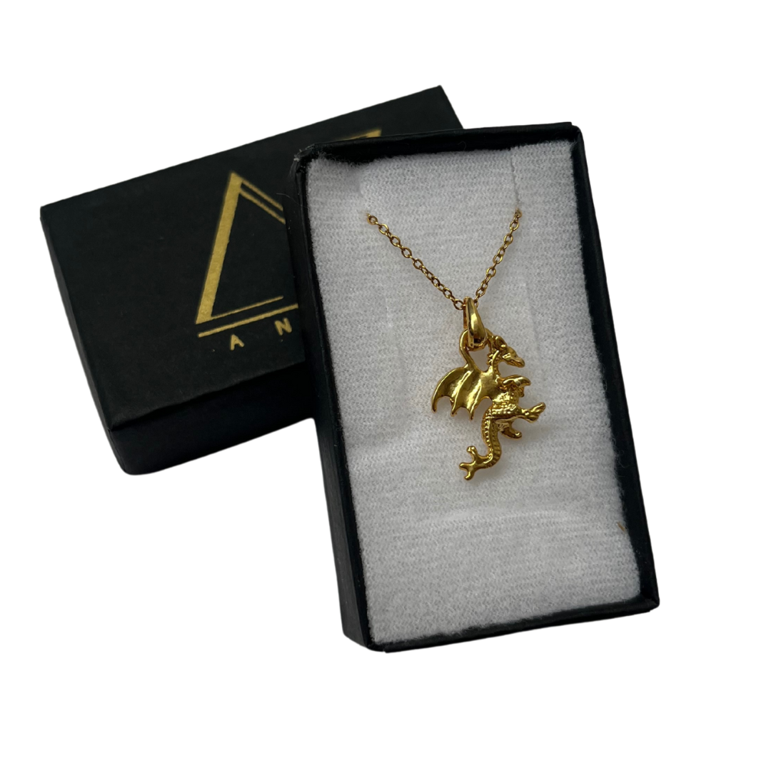 QUERALT- COLLAR DRAGON CHAPA DE ORO
