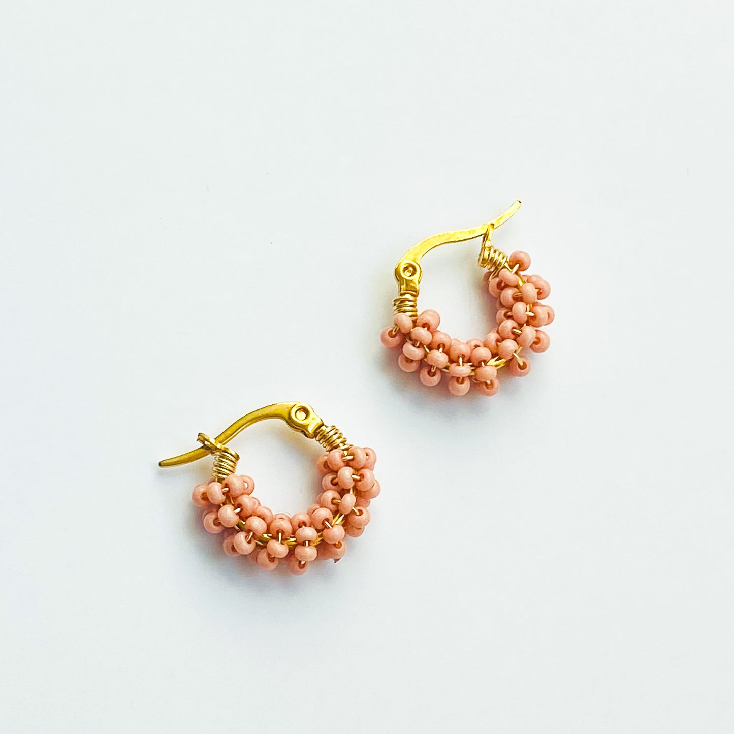 AMANDA - 15 MM ARRACADAS ROSAS CHICAS CUENTAS ACERO INOXIDABLE