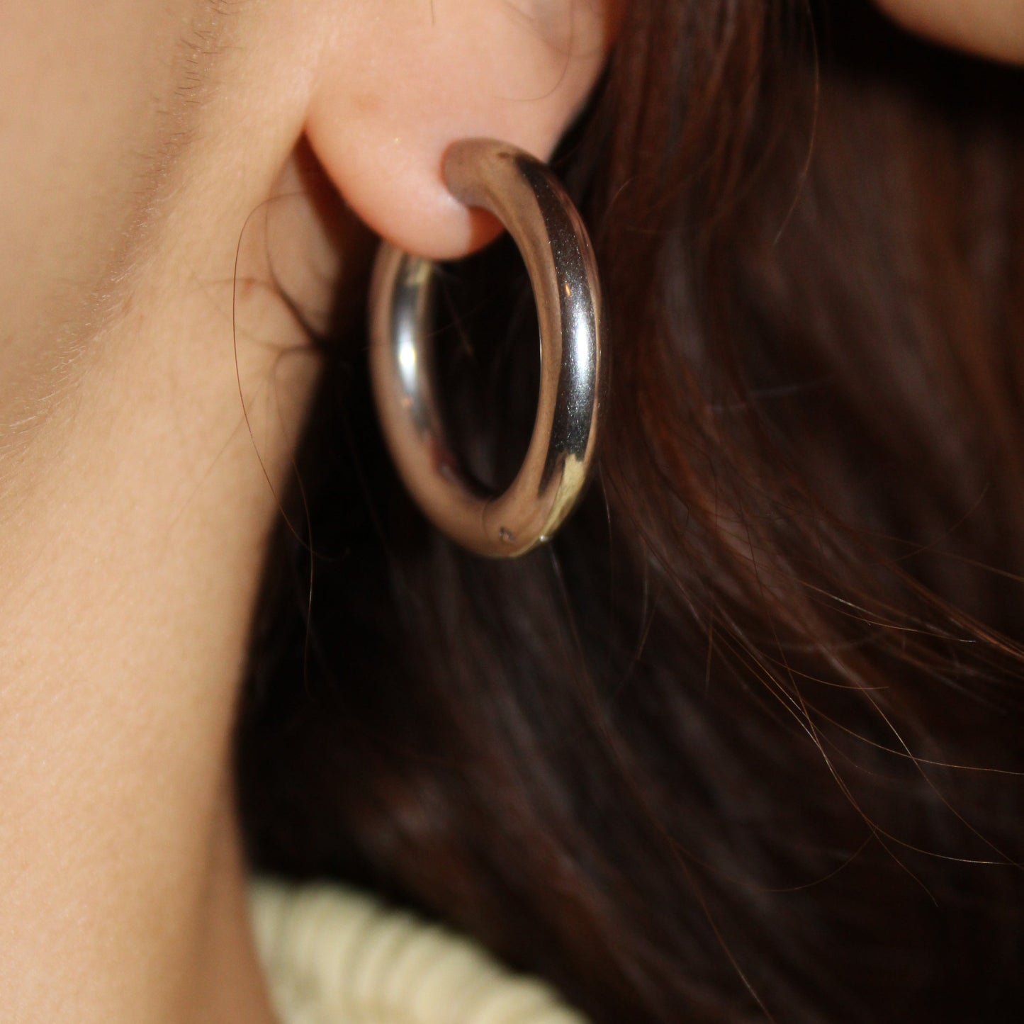 CHLOE - Aretes Arracada Gruesa Acero Inoxidable