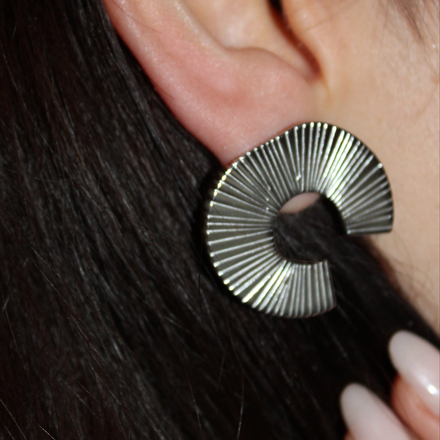KAERI - Aretes Abanico acero inoxidable