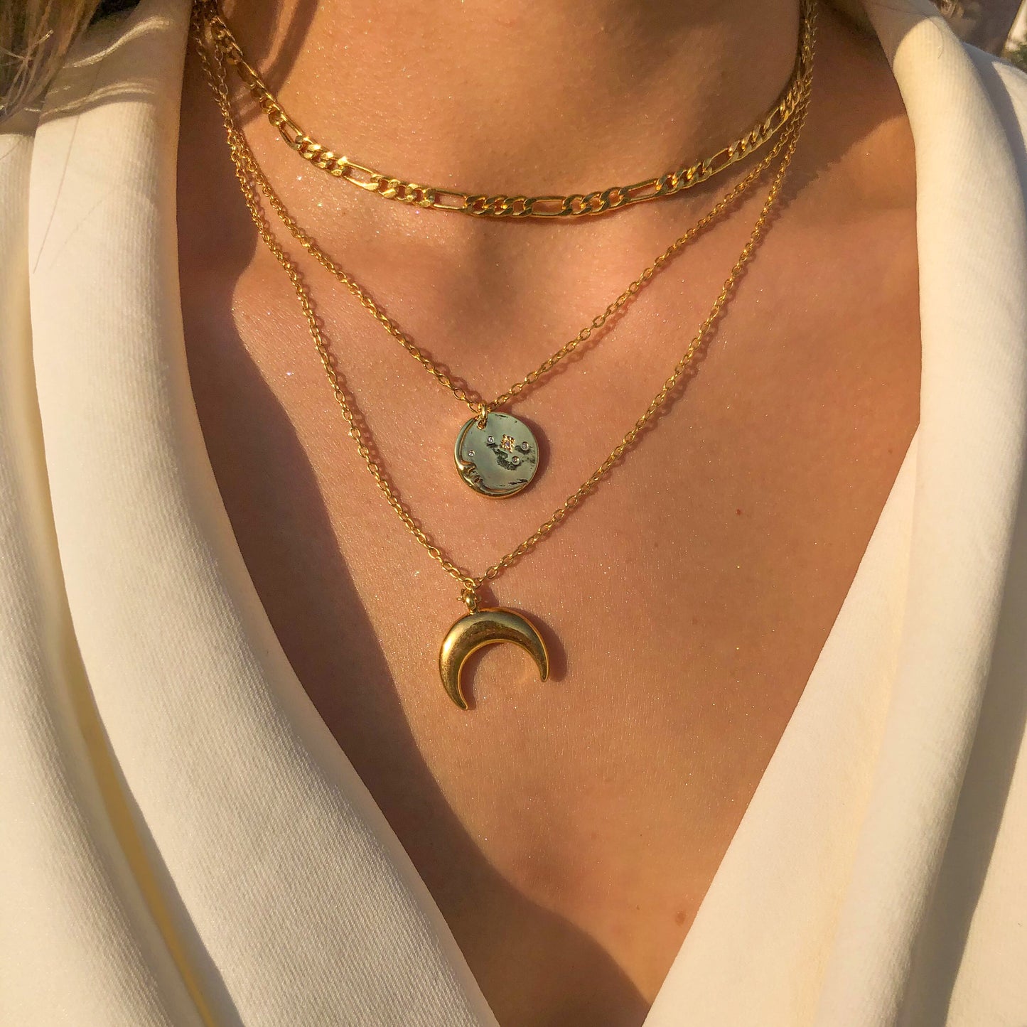 ANDREA - Gold Plated Figaro Chain Choker