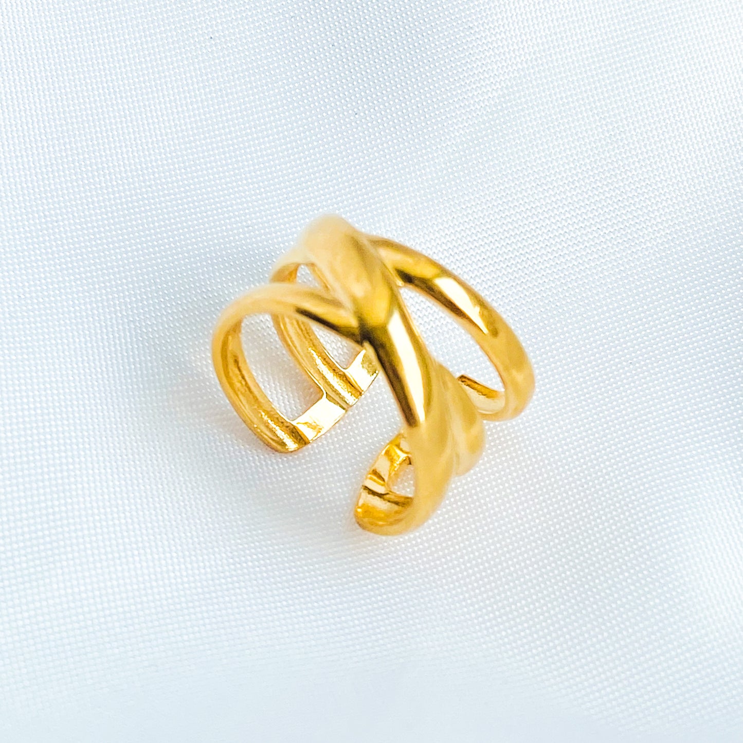 CHELSEA - ANILLO AJUSTABLE CRUZADO ACERO INOXIDABLE