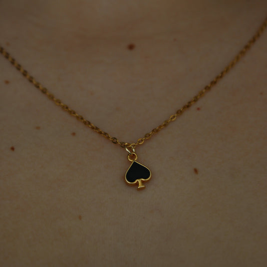 - Collar Corazon Poker Chapa de Oro