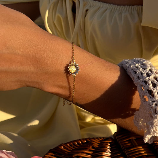 AIDA - PULSERA FLOR ACERO INOXIDABLE