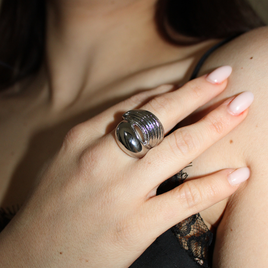 TATI - Anillo Grueso ajustable acero inoxidable