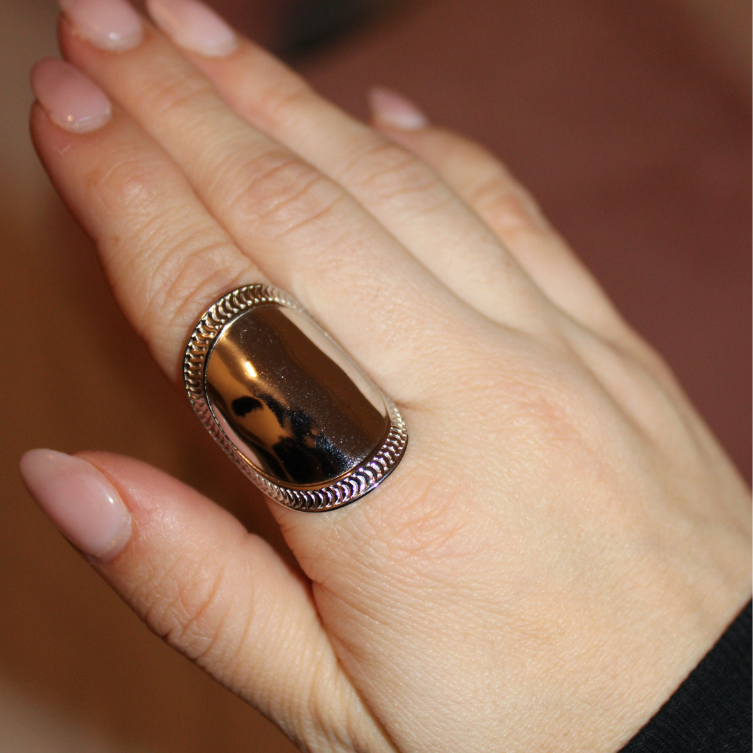 SALVA - Anillo Liso Grande Orillas Ajustable