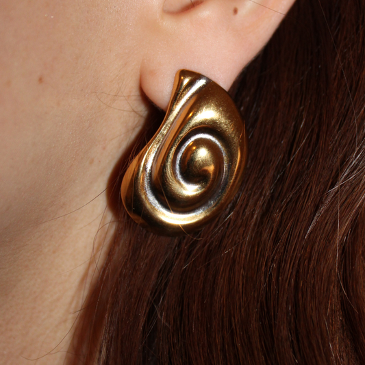 ALONDRA - ARETES BICOLOR GOTA