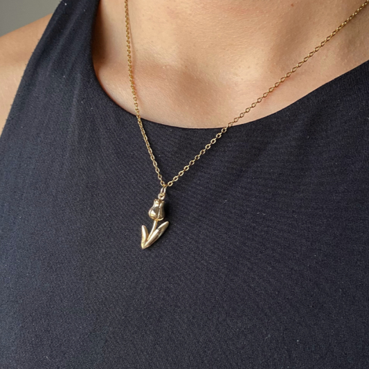 MARCELA - COLLAR TULIPAN CHAPA DE ORO