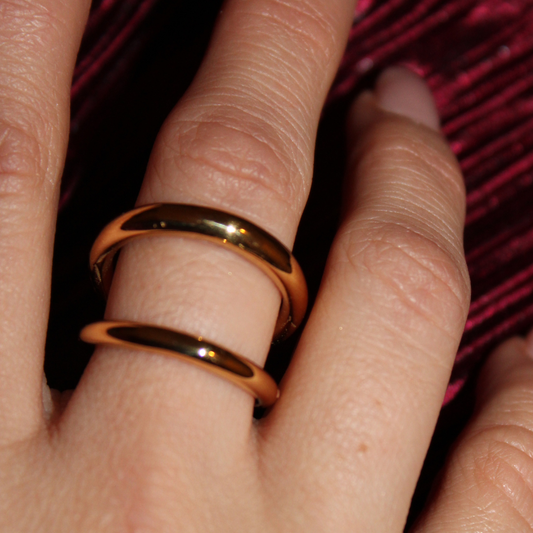 MAIA - Anillo Doble Acero Inoxidable