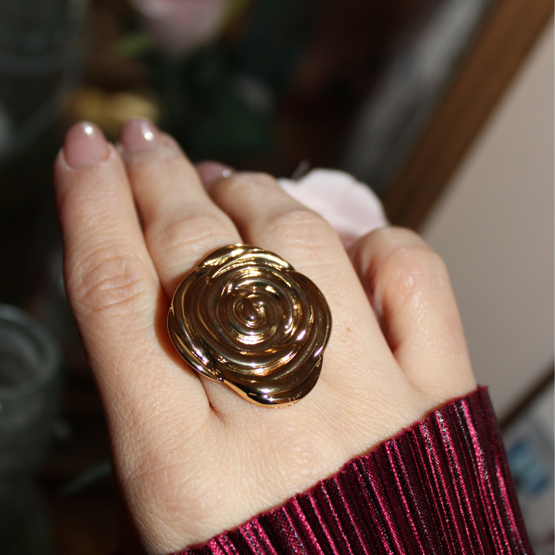 OPHELIA -Anillo Rosa Grande Ajustable