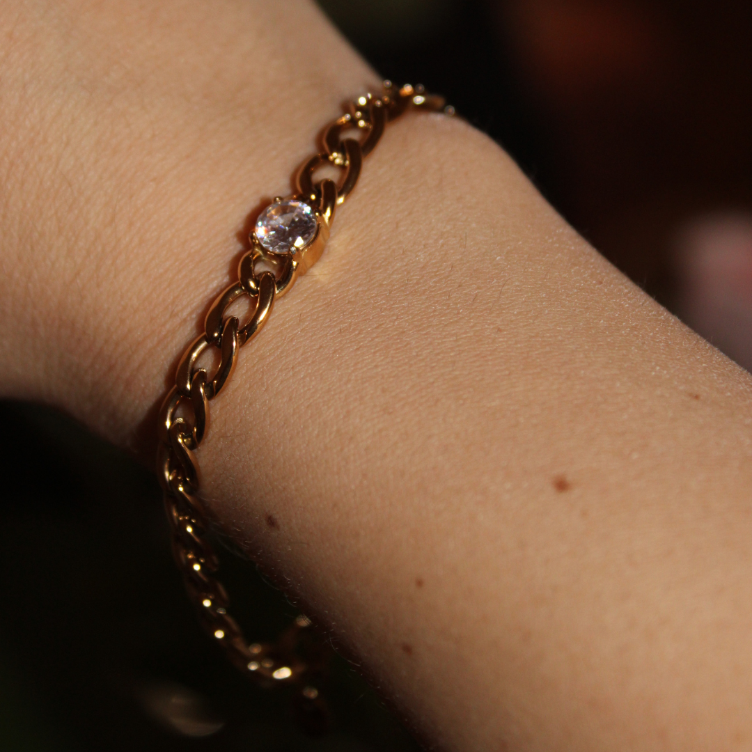NOREI - PULSERA CON ZIRCONIA ACERO INOXIDABLE