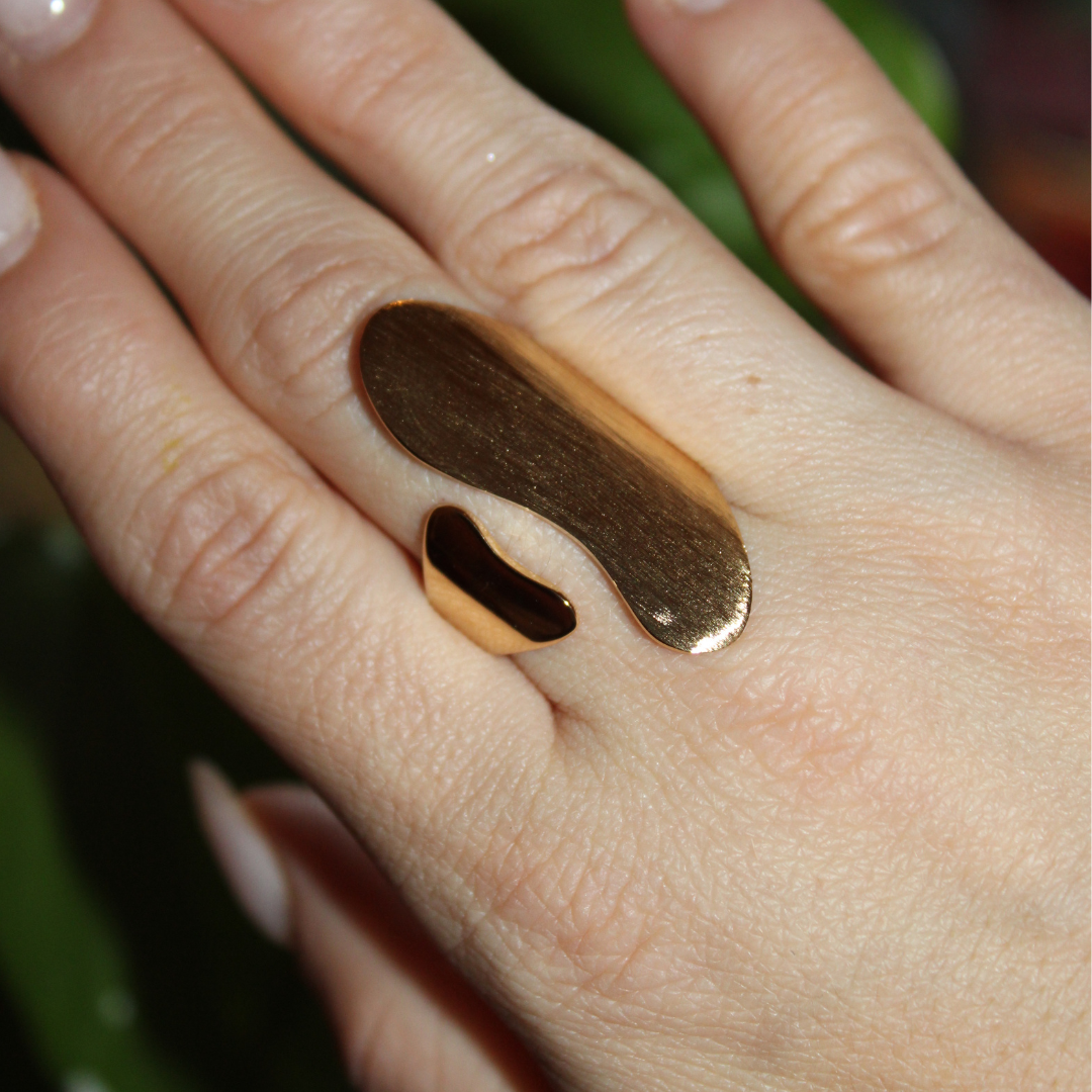 LEAH - Anillo Irregular ajustable acero inoxidable