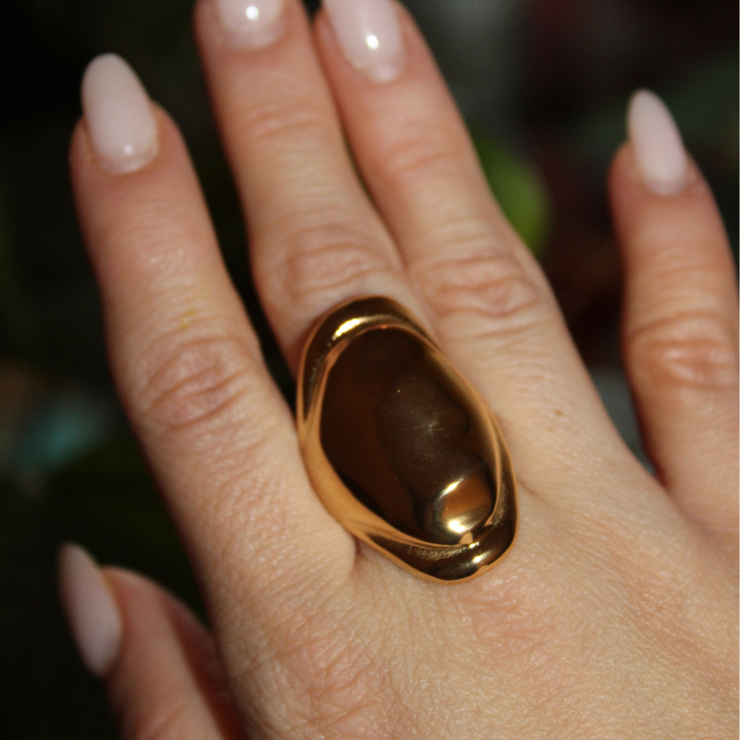 MANDY - Anillo Caparazón ajustable acero inoxidable