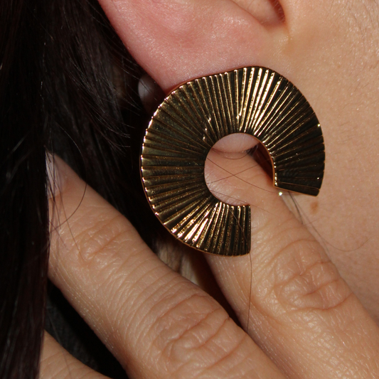 KAERI - Aretes Abanico acero inoxidable