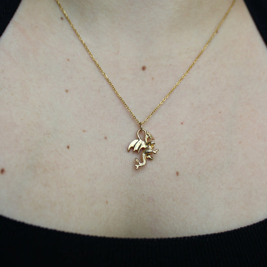 QUERALT- COLLAR DRAGON CHAPA DE ORO