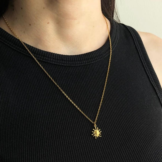 ERIKA - Gold Plated Sun Necklace