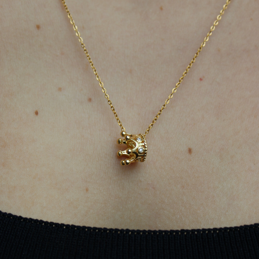 ALETIA - Collar Corona Chapa de Oro