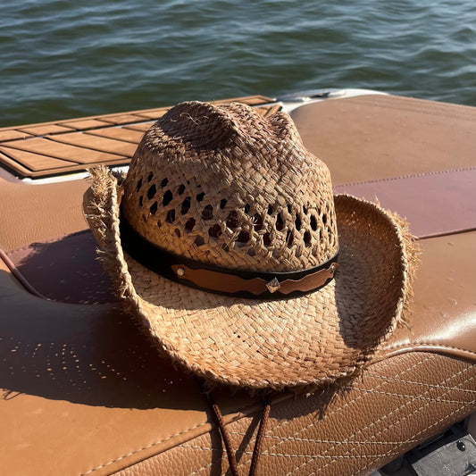 PUERTO ESCONDIDO - Sombrero vaquero de playa de paja