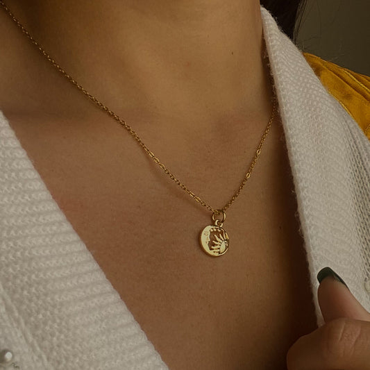 Moon and Sun necklace Gold sheet