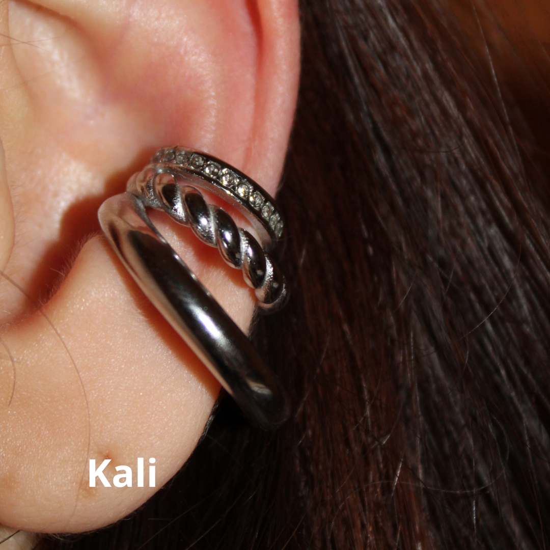 KALI - EAR CUFF TRIPLE ACERO INOXIDABLE
