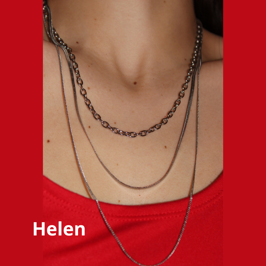 HELEN - Cadena 3 en 1  50cm Acero inoxidable