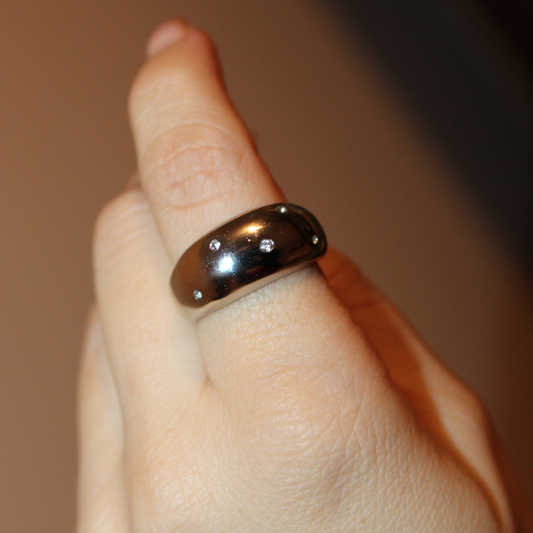 SELENE - ANILLO CON ZIRCONIAS ACERO INOXIDABLE