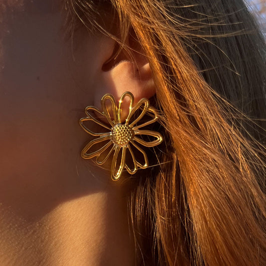 SUSANA - ARETES GIRASOL ACERO INOXIDABLE