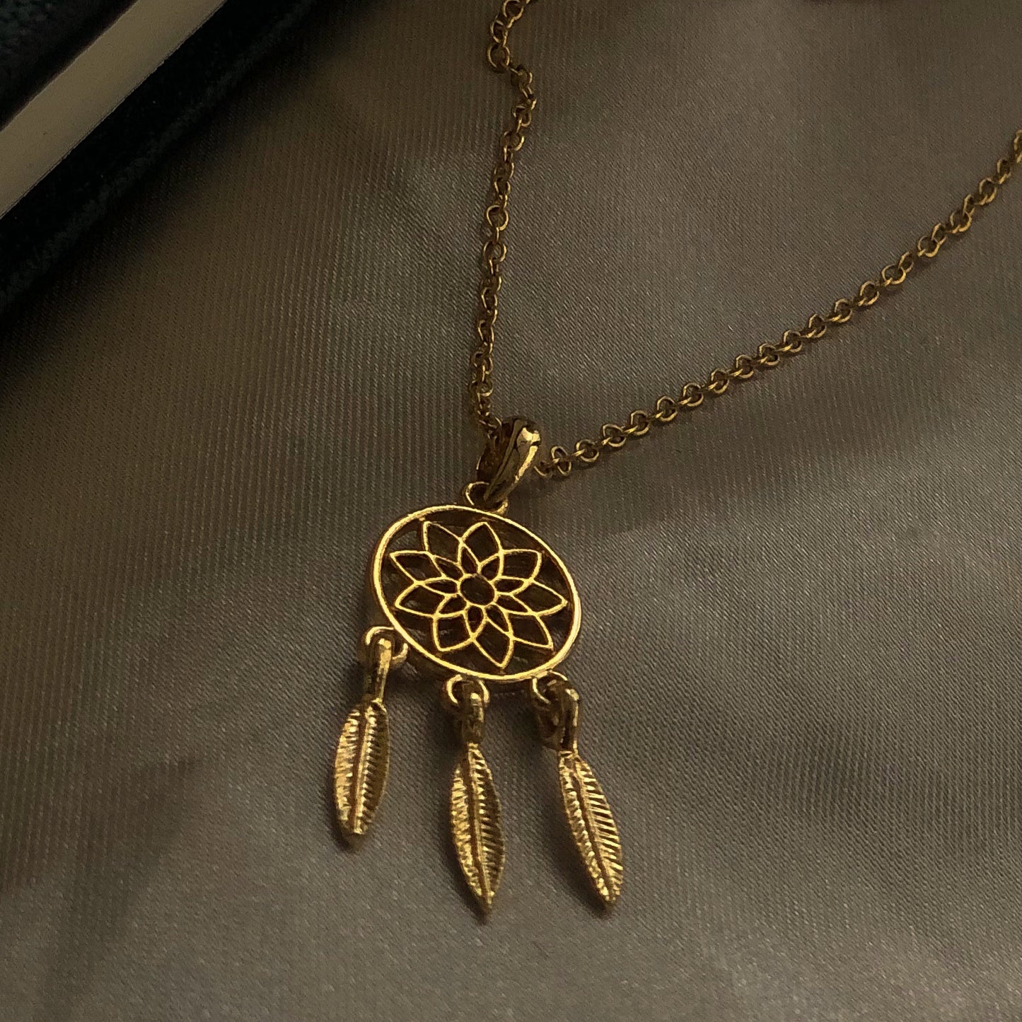 PATRICIA - Gold Plated Dream Catcher Necklace