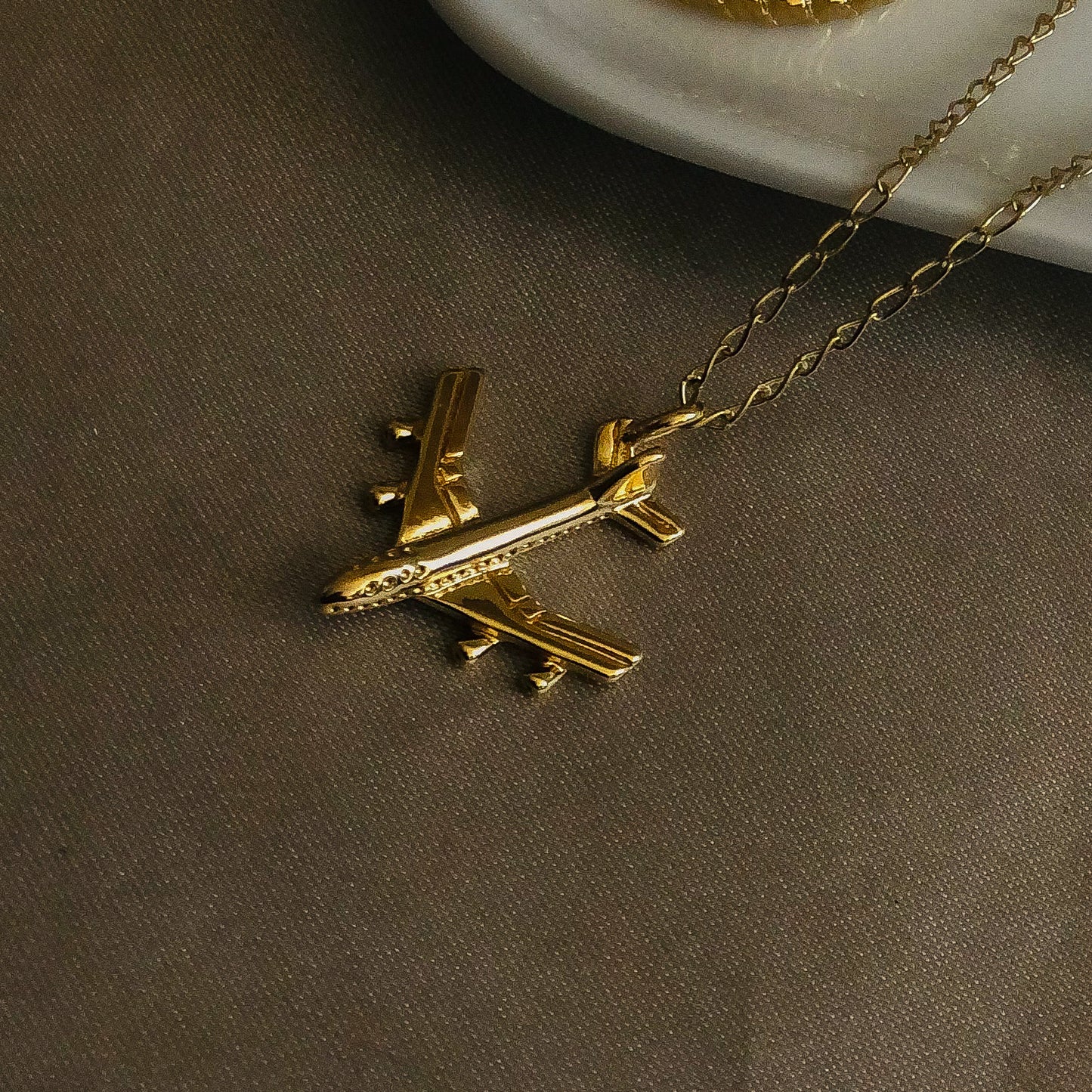 HILLARY - Gold Plated Airplane Necklace