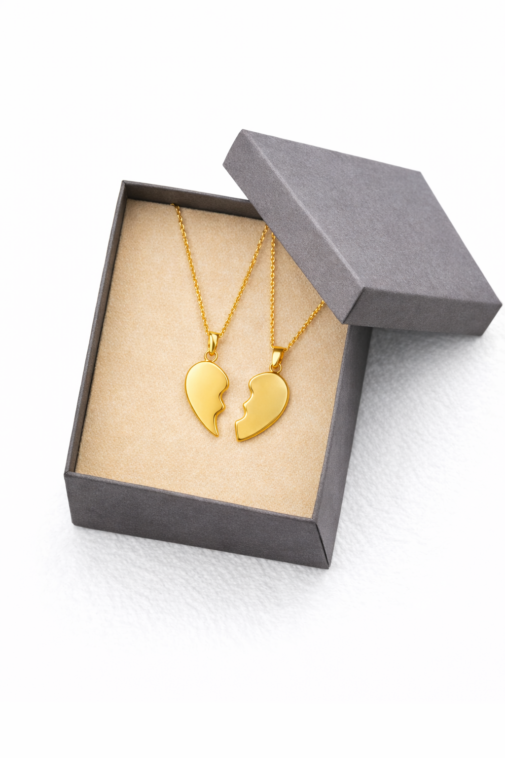 KENNY - COLLARES  PAREJA CORAZON ROMPECABEZAS ACEROR INOXIDABLE DOS PIEZAS